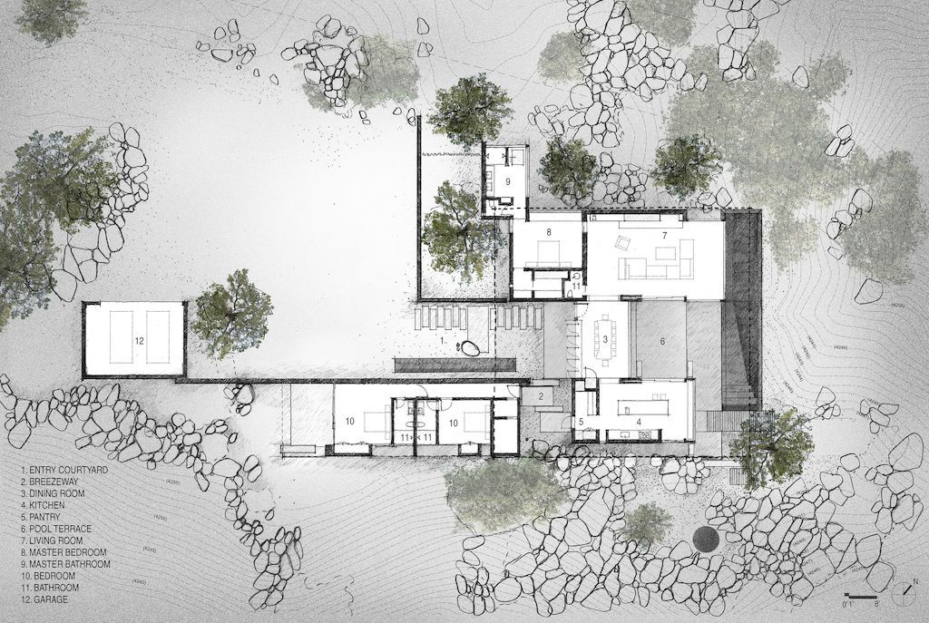 High Desert Retreat Surrounded by Rocks Trees by Aidlin Darling Design 19