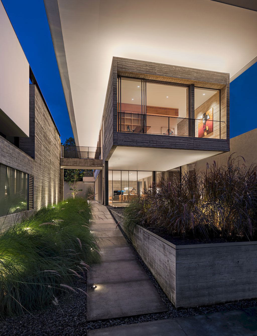 Hover House with rustic brutal of concrete Design by Pranala Associates 23