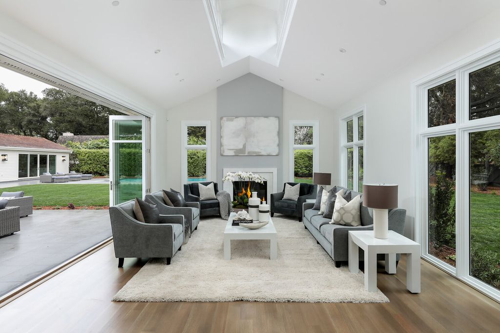 The Home in Atherton presents timeless, classic design with clean lines and sophisticated, contemporary interiors now available for sale. This home located at 289 Almendral Ave, Atherton, California