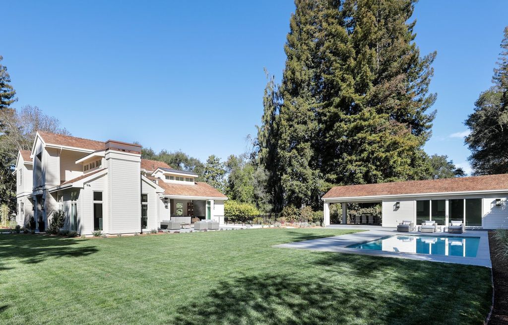 The Home in Atherton presents timeless, classic design with clean lines and sophisticated, contemporary interiors now available for sale. This home located at 289 Almendral Ave, Atherton, California