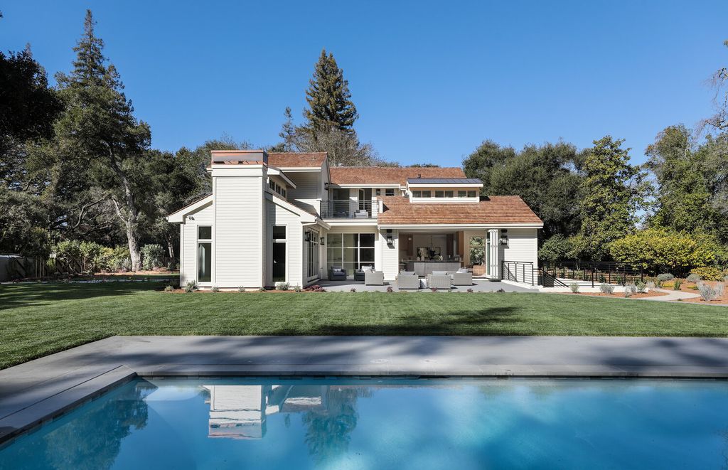 The Home in Atherton presents timeless, classic design with clean lines and sophisticated, contemporary interiors now available for sale. This home located at 289 Almendral Ave, Atherton, California