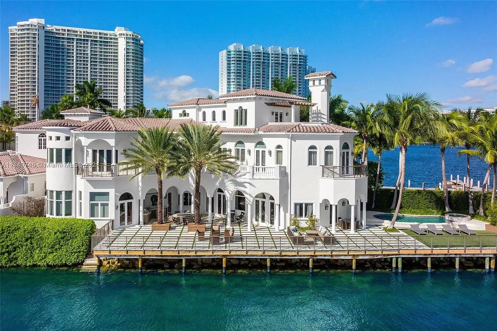 The Miami Beach Home is a unique tri-level estates sits along 251 feet of wide bay views and has 2 deeded docks now available for sale. This house located at 042 Island Estates Dr, North Miami Beach, Florida