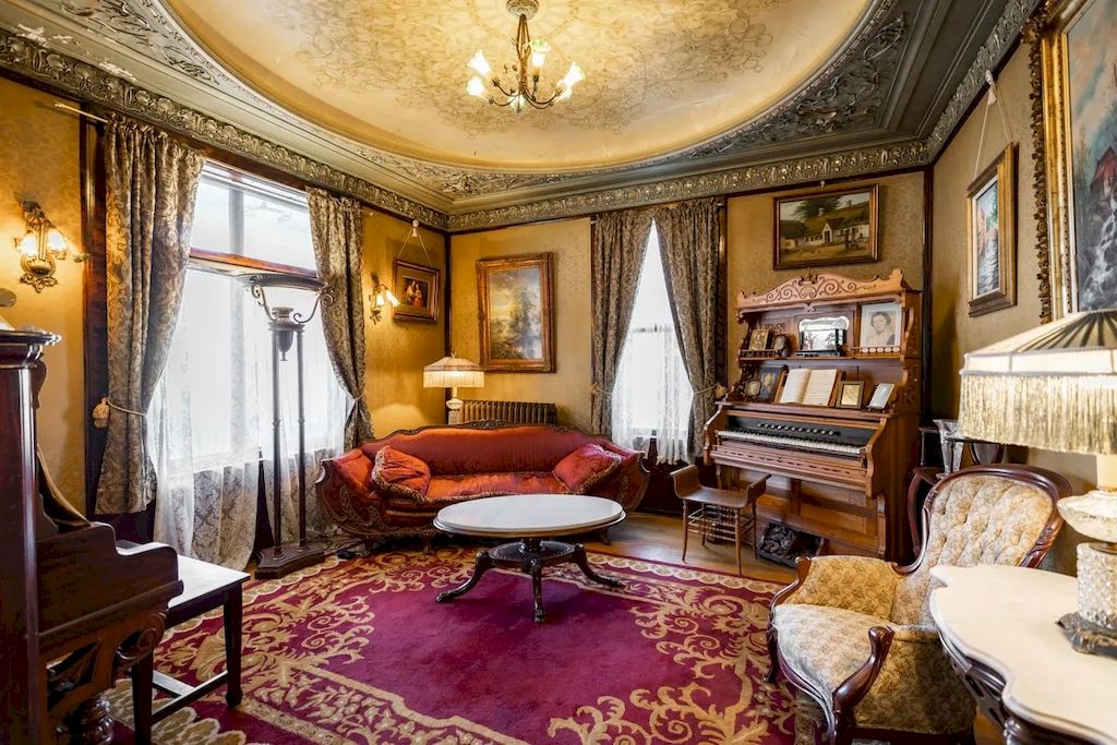 The Home in Michigan is a luxurious home currently being operated as a turn-key bed & breakfast vacation retreat now available for sale. This home located at 320 Tamarack St, Laurium, Michigan; offering 36 bedrooms and 11 bathrooms with 37,880 square feet of living spaces.