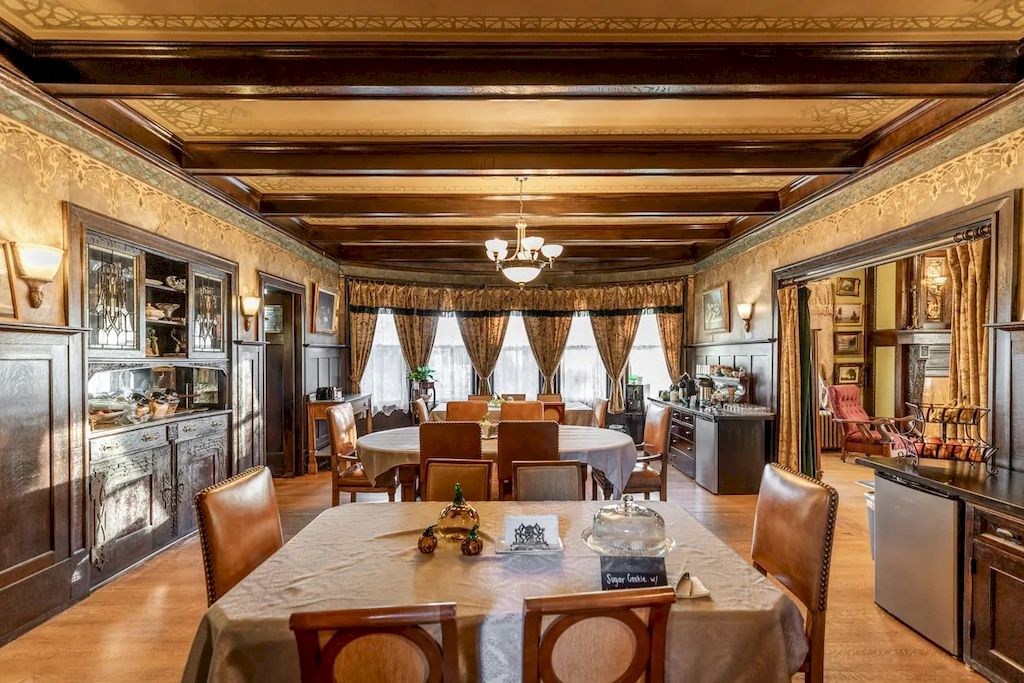 The Home in Michigan is a luxurious home currently being operated as a turn-key bed & breakfast vacation retreat now available for sale. This home located at 320 Tamarack St, Laurium, Michigan; offering 36 bedrooms and 11 bathrooms with 37,880 square feet of living spaces.