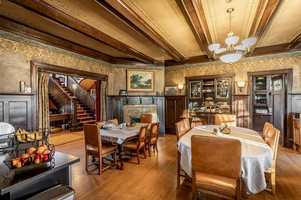 The Home in Michigan is a luxurious home currently being operated as a turn-key bed & breakfast vacation retreat now available for sale. This home located at 320 Tamarack St, Laurium, Michigan; offering 36 bedrooms and 11 bathrooms with 37,880 square feet of living spaces.