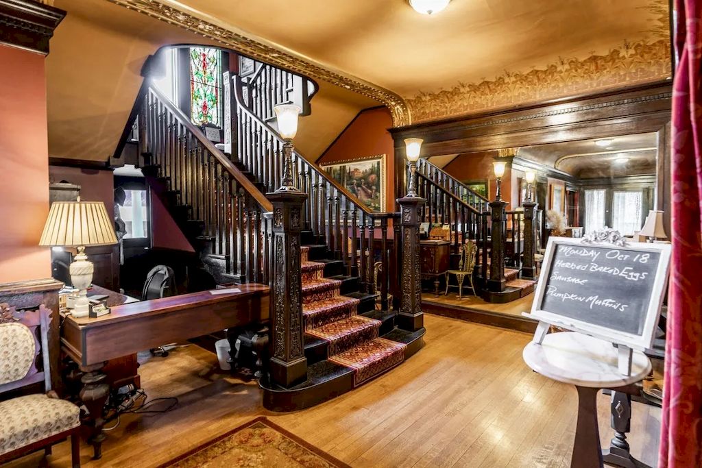 The Home in Michigan is a luxurious home currently being operated as a turn-key bed & breakfast vacation retreat now available for sale. This home located at 320 Tamarack St, Laurium, Michigan; offering 36 bedrooms and 11 bathrooms with 37,880 square feet of living spaces.