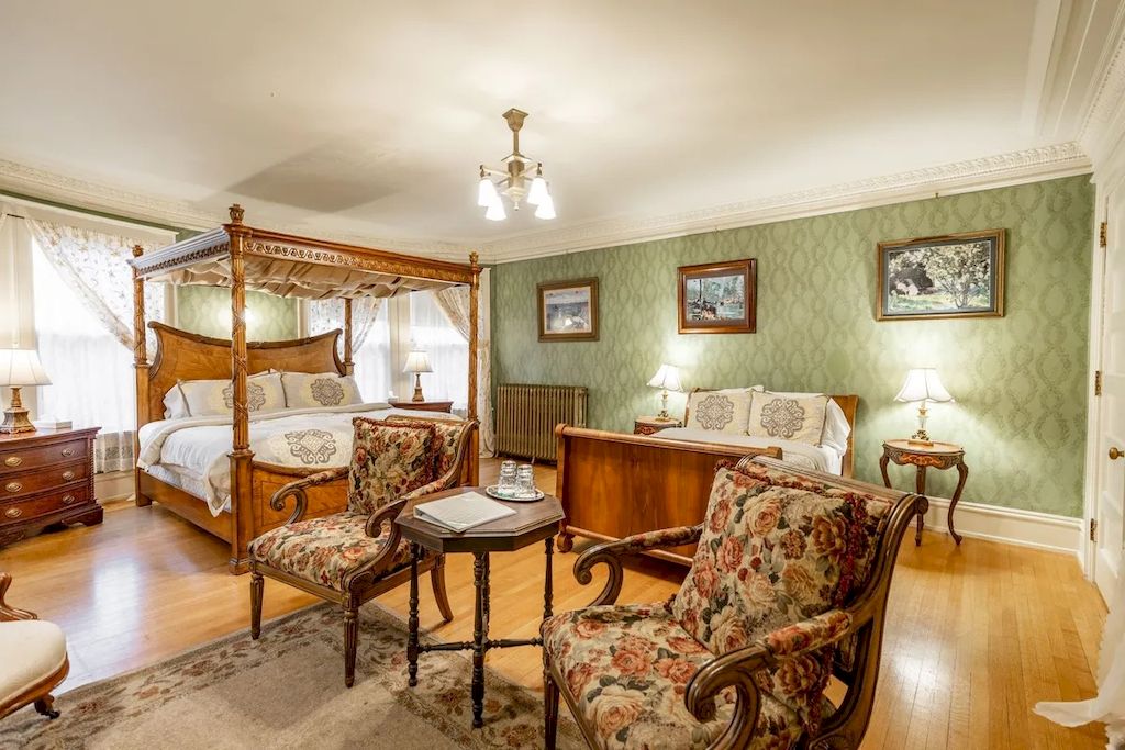 The Home in Michigan is a luxurious home currently being operated as a turn-key bed & breakfast vacation retreat now available for sale. This home located at 320 Tamarack St, Laurium, Michigan; offering 36 bedrooms and 11 bathrooms with 37,880 square feet of living spaces.