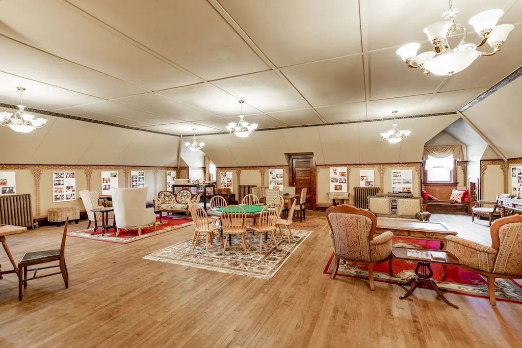 The Home in Michigan is a luxurious home currently being operated as a turn-key bed & breakfast vacation retreat now available for sale. This home located at 320 Tamarack St, Laurium, Michigan; offering 36 bedrooms and 11 bathrooms with 37,880 square feet of living spaces.