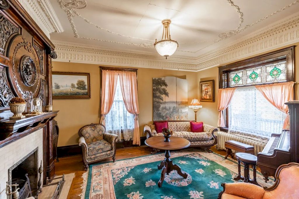 The Home in Michigan is a luxurious home currently being operated as a turn-key bed & breakfast vacation retreat now available for sale. This home located at 320 Tamarack St, Laurium, Michigan; offering 36 bedrooms and 11 bathrooms with 37,880 square feet of living spaces.