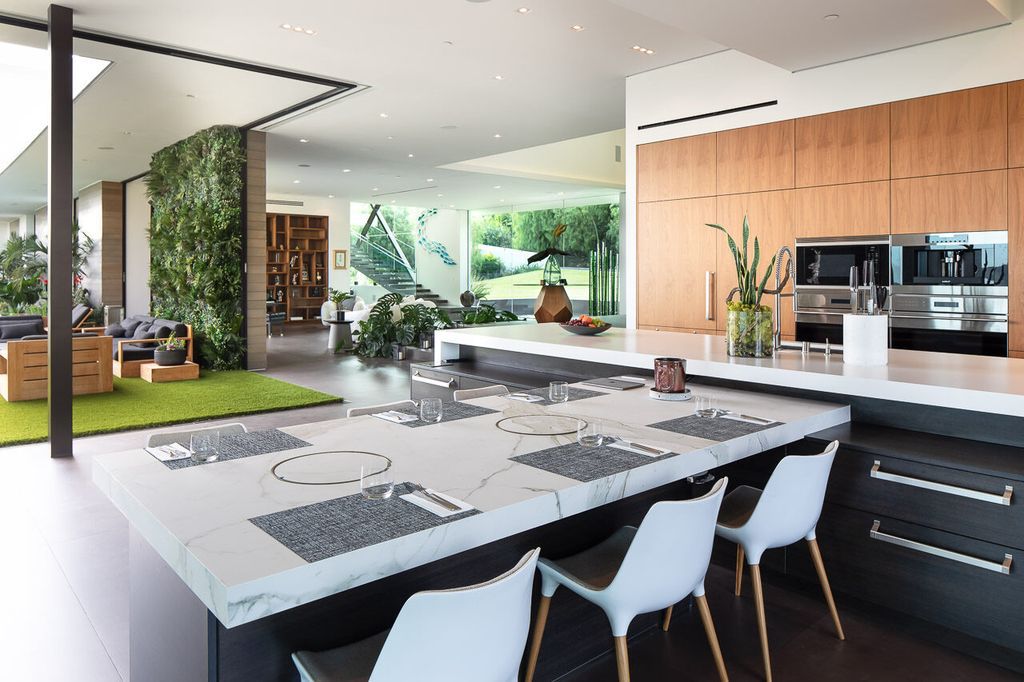 The Mansion in Beverly Hills is a one of a kind contemporary compound sits on a promontory with 270 degree views now available for sale. This home located at 3000 Benedict Canyon Dr, Beverly Hills, California