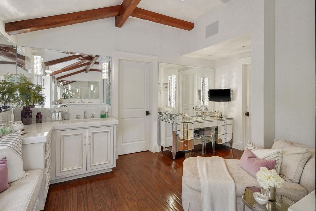 The House in Hidden Hills is an incredible estate has been transformed into a modern-transitional feel with a huge circular driveway now available for sale. This home located at 24733 Long Valley Rd, Hidden Hills, California
