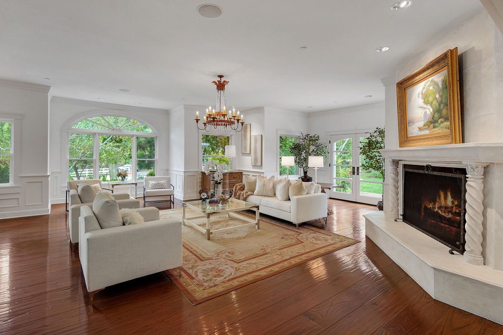 The House in Hidden Hills is an incredible estate has been transformed into a modern-transitional feel with a huge circular driveway now available for sale. This home located at 24733 Long Valley Rd, Hidden Hills, California