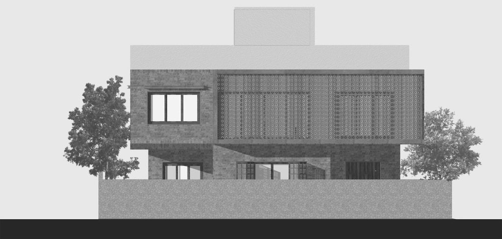 Brick Screen house in charm traditional style in India by MS Design Studio 20