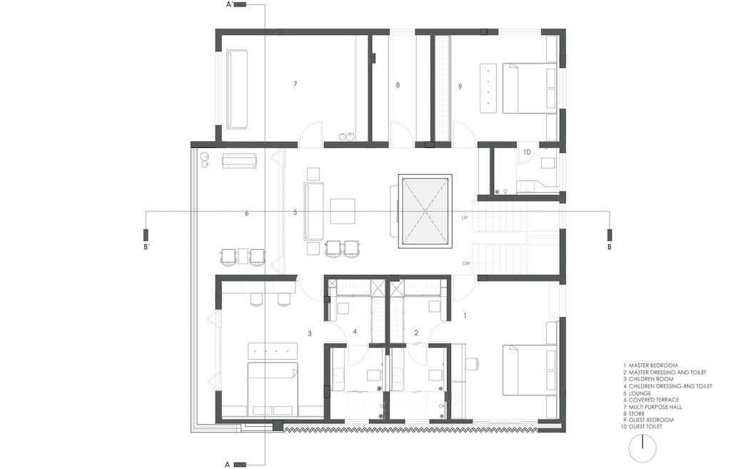 Brick Screen house in charm traditional style in India by MS Design Studio 22