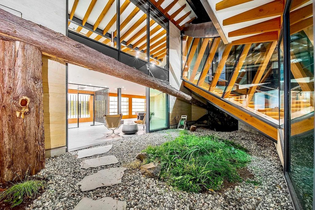 The House in Gulf Islands is renowned by architect, Paul Grant - dynamic interplay between indoors & outdoors now available for sale