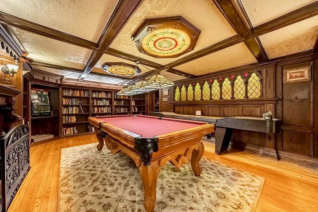 The Mississauga Castle Embraces meticulous hand crafted wood work, painted murals and exquisite stained glass windows now available for sale
