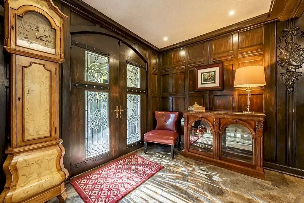 The Mississauga Castle Embraces meticulous hand crafted wood work, painted murals and exquisite stained glass windows now available for sale