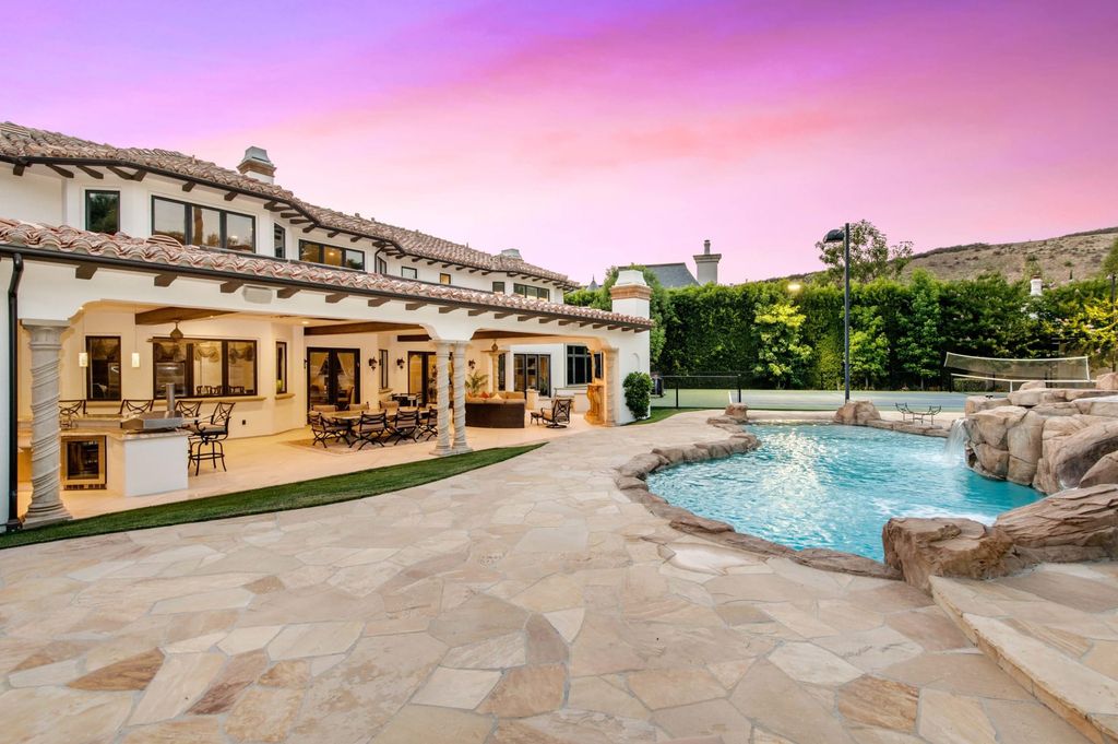 The Villa in Calabasas is a Mediterranean estate sited within the coveted gated community of The Estates of The Oaks now available for sale. This home located at 25232 Prado Del Misterio, Calabasas, California