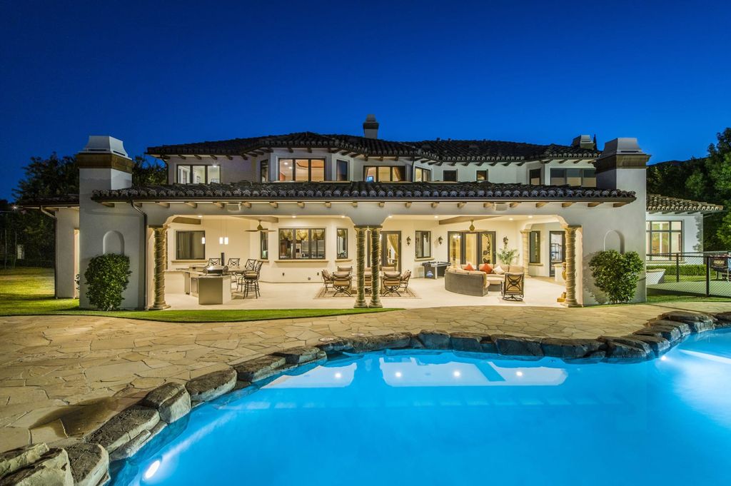 The Villa in Calabasas is a Mediterranean estate sited within the coveted gated community of The Estates of The Oaks now available for sale. This home located at 25232 Prado Del Misterio, Calabasas, California