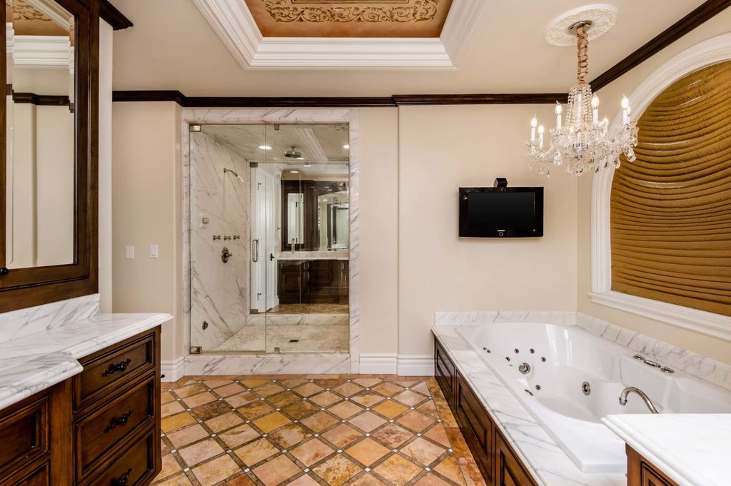 The Villa in Calabasas is a Mediterranean estate sited within the coveted gated community of The Estates of The Oaks now available for sale. This home located at 25232 Prado Del Misterio, Calabasas, California