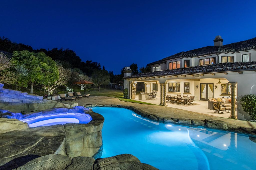 The Villa in Calabasas is a Mediterranean estate sited within the coveted gated community of The Estates of The Oaks now available for sale. This home located at 25232 Prado Del Misterio, Calabasas, California