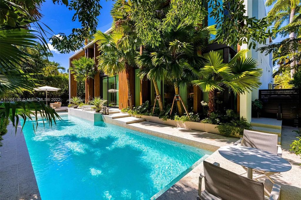 The Villa in Miami Beach is an award winning new construction modern tropical estate on Sunset Island 2 now available for sale. This home located at 2535 Shelter Ave, Miami Beach, Florida
