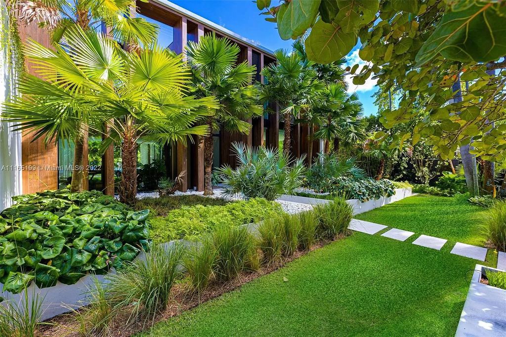 The Villa in Miami Beach is an award winning new construction modern tropical estate on Sunset Island 2 now available for sale. This home located at 2535 Shelter Ave, Miami Beach, Florida
