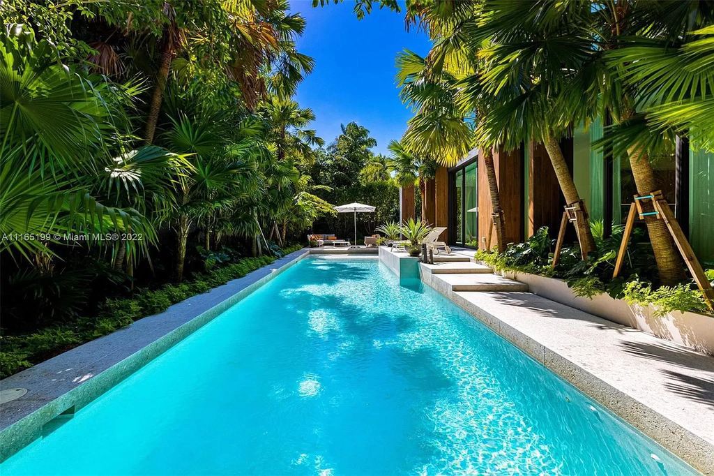 The Villa in Miami Beach is an award winning new construction modern tropical estate on Sunset Island 2 now available for sale. This home located at 2535 Shelter Ave, Miami Beach, Florida
