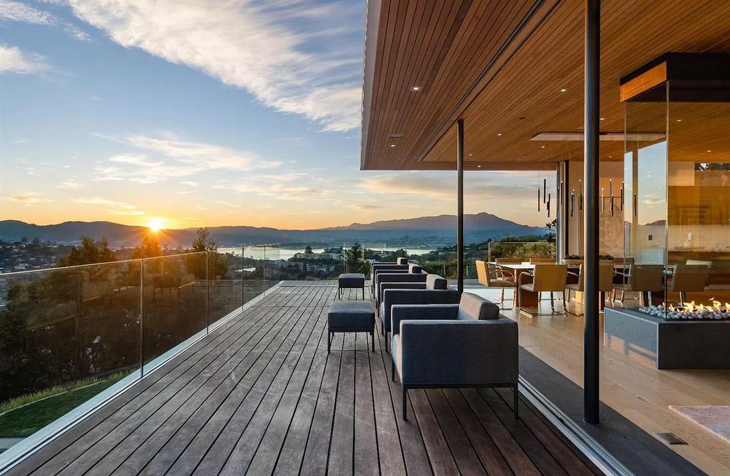 The Home in Tiburon an icon of modern design nestled in the hills above downtown Tiburon, boasts the finest views in the Bay Area now available for sale. This home located at 1860 Mountain View Dr, Belvedere Tiburon, California