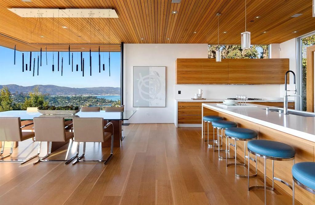 The Home in Tiburon an icon of modern design nestled in the hills above downtown Tiburon, boasts the finest views in the Bay Area now available for sale. This home located at 1860 Mountain View Dr, Belvedere Tiburon, California