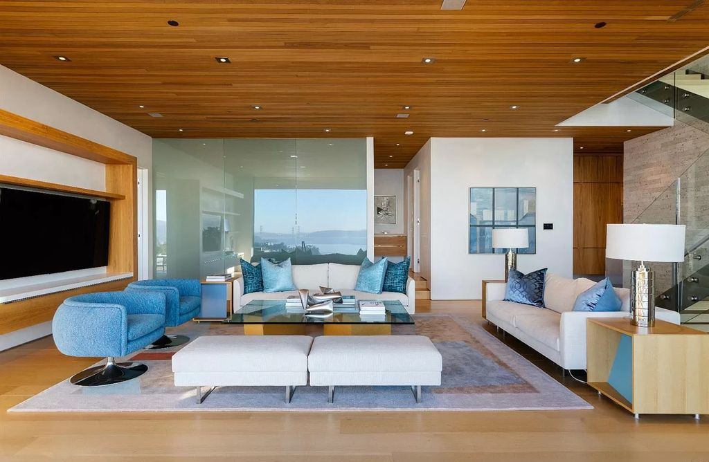 The Home in Tiburon an icon of modern design nestled in the hills above downtown Tiburon, boasts the finest views in the Bay Area now available for sale. This home located at 1860 Mountain View Dr, Belvedere Tiburon, California