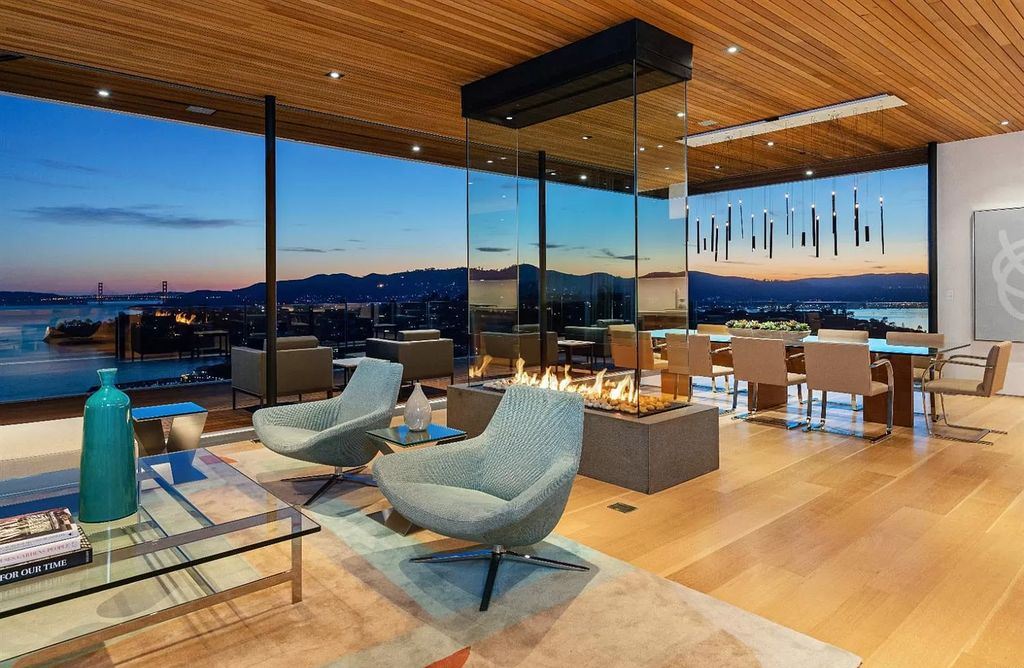 The Home in Tiburon an icon of modern design nestled in the hills above downtown Tiburon, boasts the finest views in the Bay Area now available for sale. This home located at 1860 Mountain View Dr, Belvedere Tiburon, California