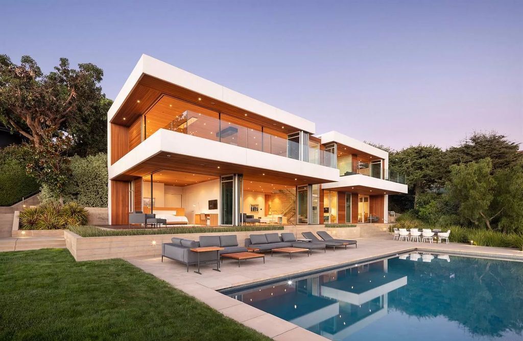 The Home in Tiburon an icon of modern design nestled in the hills above downtown Tiburon, boasts the finest views in the Bay Area now available for sale. This home located at 1860 Mountain View Dr, Belvedere Tiburon, California