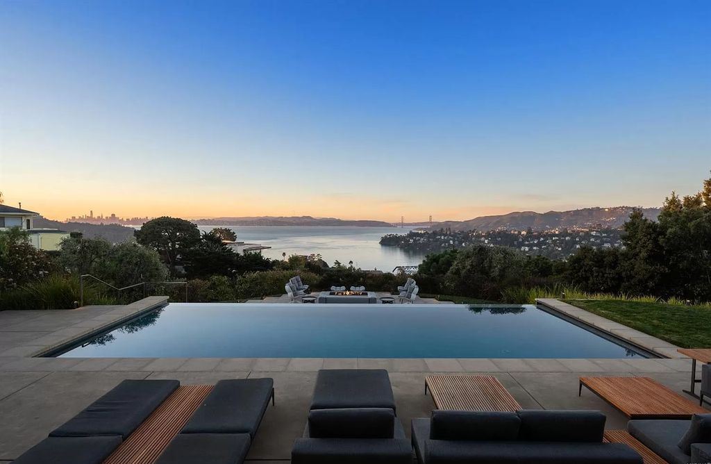 The Home in Tiburon an icon of modern design nestled in the hills above downtown Tiburon, boasts the finest views in the Bay Area now available for sale. This home located at 1860 Mountain View Dr, Belvedere Tiburon, California