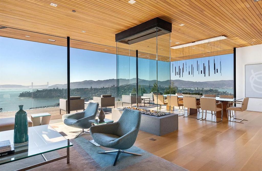 The Home in Tiburon an icon of modern design nestled in the hills above downtown Tiburon, boasts the finest views in the Bay Area now available for sale. This home located at 1860 Mountain View Dr, Belvedere Tiburon, California