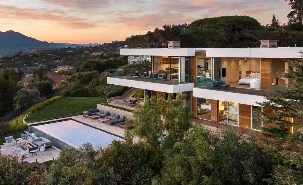 The Home in Tiburon an icon of modern design nestled in the hills above downtown Tiburon, boasts the finest views in the Bay Area now available for sale. This home located at 1860 Mountain View Dr, Belvedere Tiburon, California