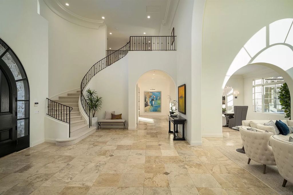 The Home in Rancho Santa Fe is a classically remodeled home with southern views overlooks golf course open space now available for sale. This home located at 6641 Calle Ponte Bella, Rancho Santa Fe, California