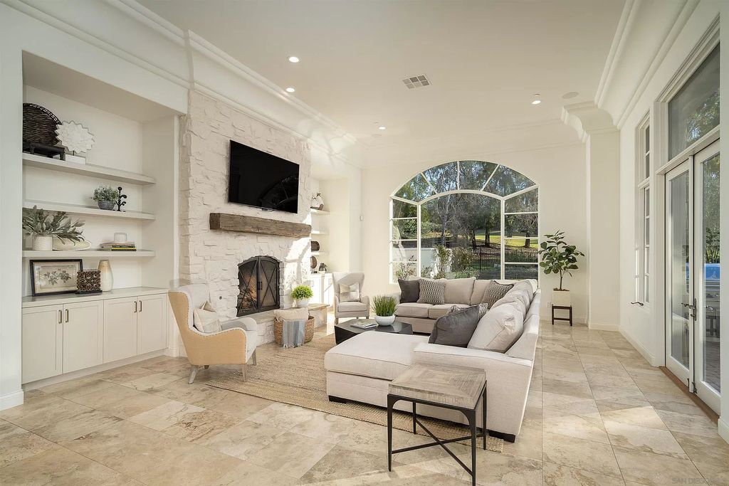 The Home in Rancho Santa Fe is a classically remodeled home with southern views overlooks golf course open space now available for sale. This home located at 6641 Calle Ponte Bella, Rancho Santa Fe, California