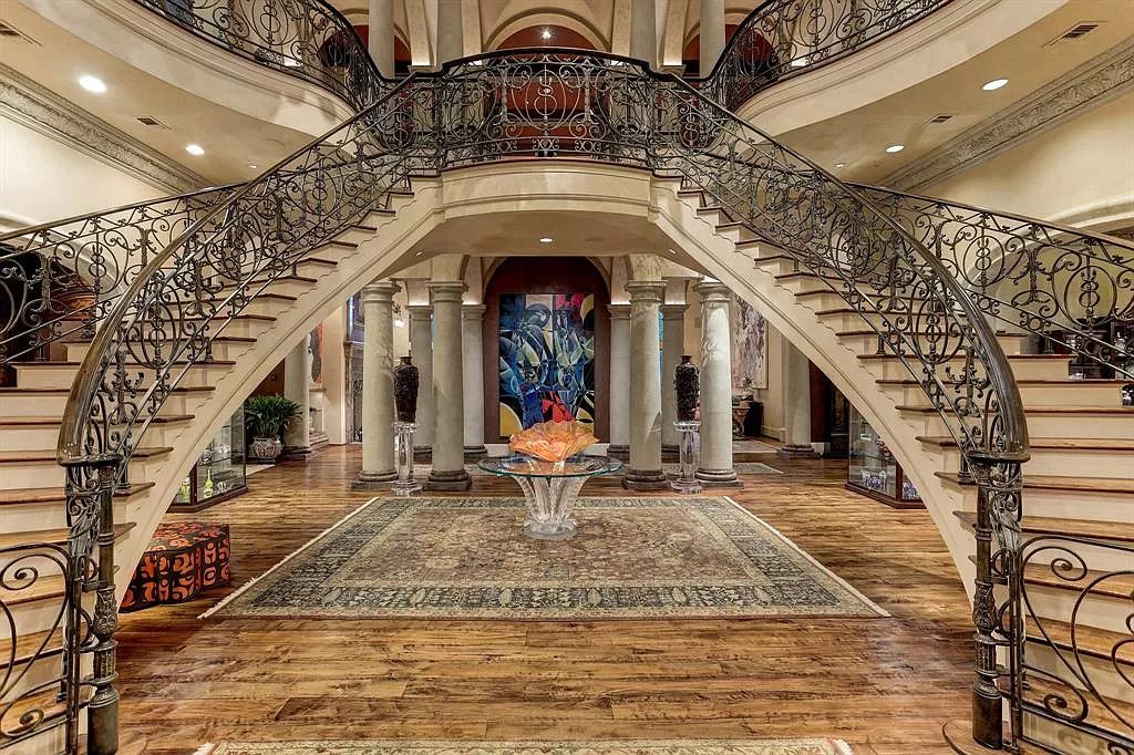 The Home in Houston is a magnificent custom designed estate with one of a kind architectural appointments now available for sale. This home located at 8843 Harness Creek Ln, Houston, Texas
