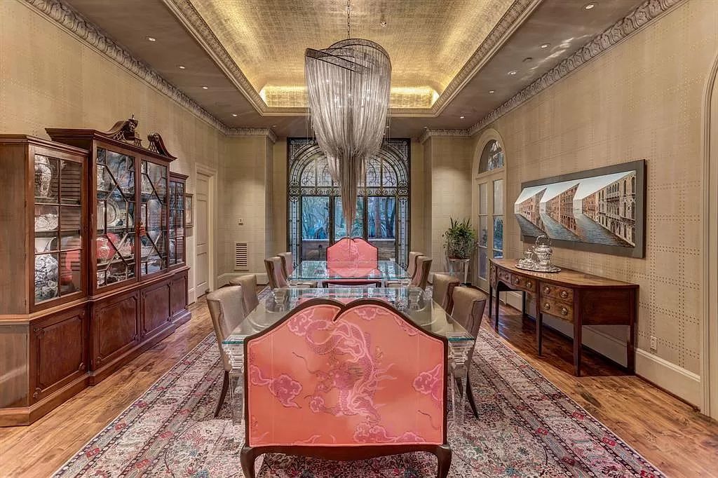 The Home in Houston is a magnificent custom designed estate with one of a kind architectural appointments now available for sale. This home located at 8843 Harness Creek Ln, Houston, Texas