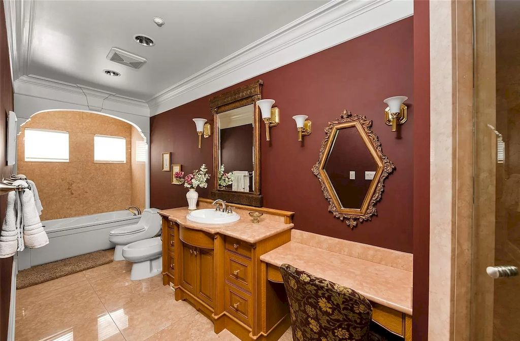 The House in Oak Bay is entertainment haven complete with resort style living with a pool, hot tub, expansive patio sections including covered sections & oceanfront setting with beach access now available for sale