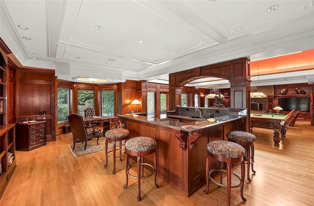 The House in Oak Bay is entertainment haven complete with resort style living with a pool, hot tub, expansive patio sections including covered sections & oceanfront setting with beach access now available for sale