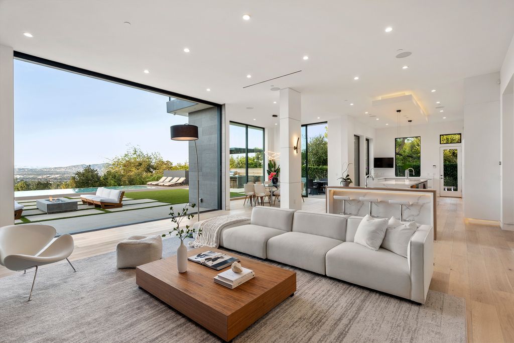 The Home in Sherman Oaks is a recently built modern masterpiece with unobstructed views of the city and mountains now available for sale. This home located at 3369 Alana Dr, Sherman Oaks, California;