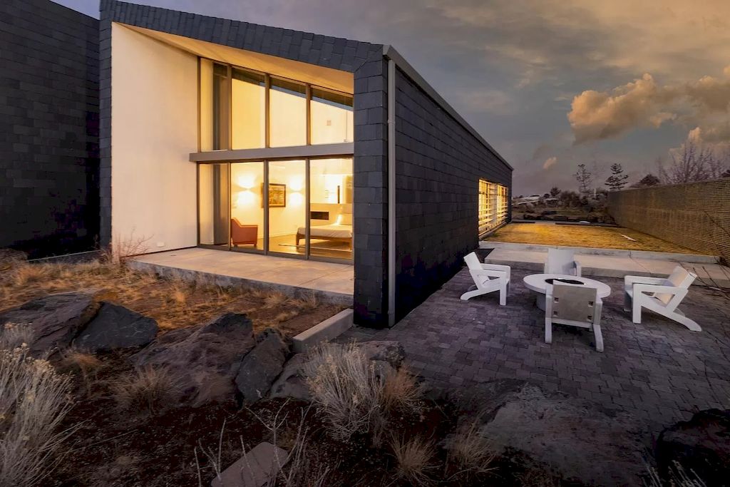 The House in Oregon has numerous outdoor spaces allow for an undisturbed experience with nature now available for sale