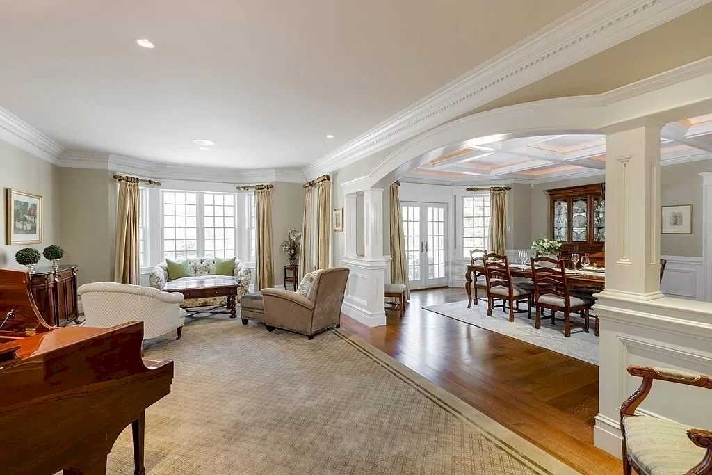 The Home in Massachusetts is a luxurious home featuring professional landscaping with mature plantings, trees and gardens now available for sale. This home located at 1266 Monument St, Concord, Massachusetts; offering 06 bedrooms and 08 bathrooms with 9,849 square feet of living spaces.