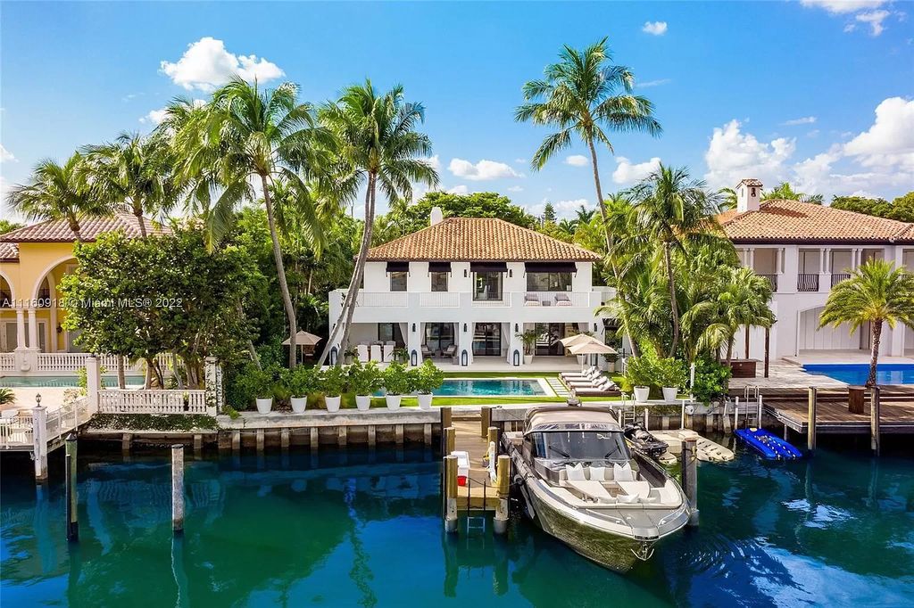 The Villa in Miami Beach is a breathtaking transitional Spanish villa was masterfully renovated featuring the highest quality finishes now available for sale. This home located at 5401 Pine Tree Dr, Miami Beach, Florida