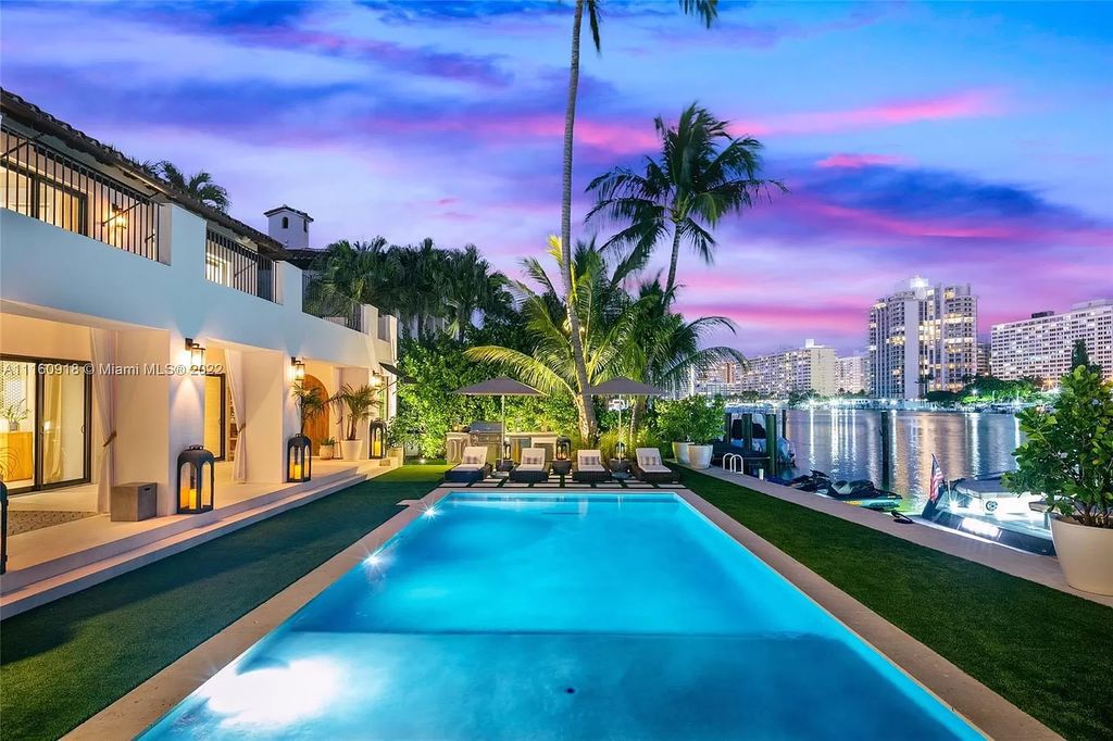 The Villa in Miami Beach is a breathtaking transitional Spanish villa was masterfully renovated featuring the highest quality finishes now available for sale. This home located at 5401 Pine Tree Dr, Miami Beach, Florida