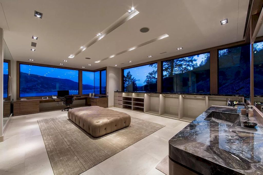 The Home in Kelowna is truly beyond compare complimented by a home gym, his and hers closets & ensuite, inviting relaxation room, now available for sale