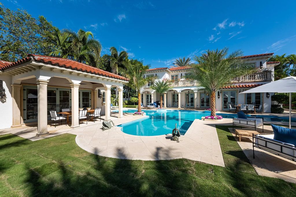 The Villa in Palm Beach is a wonderful Mediterranean Villa with substantial renovations now reaching completion now available for sale. This home located at 1320 N Lake Way, Palm Beach, Florida