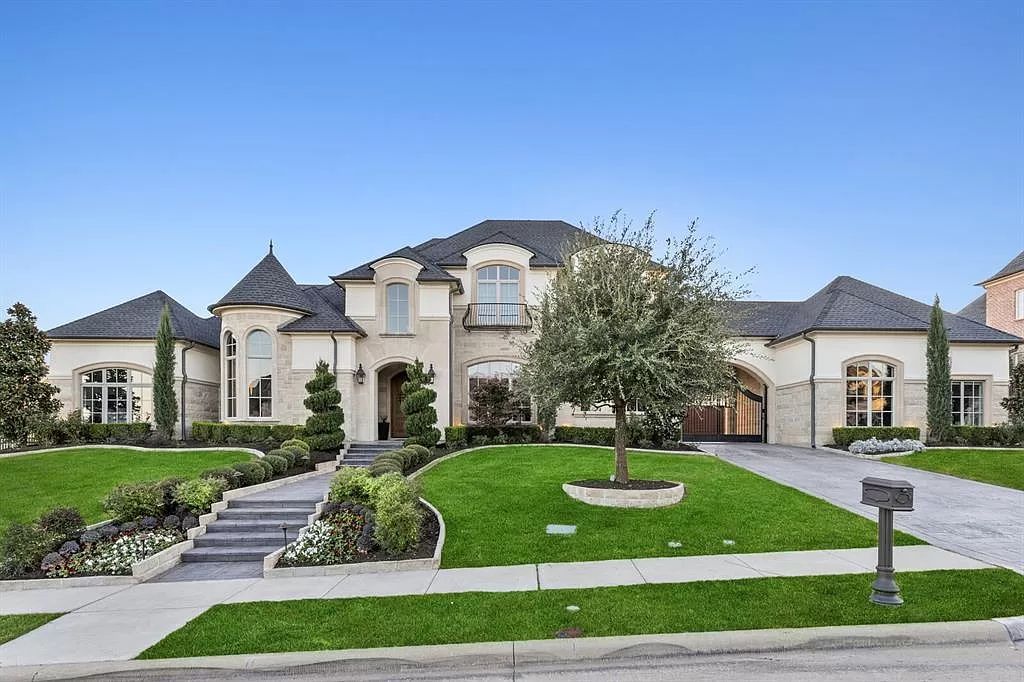 The Home in Allen set on the Twin Creeks Golf Course on a gated community boasts luxurious finishes with exceptional detail now available for sale. This home located at 413 Woodlake Dr, Allen, Texas